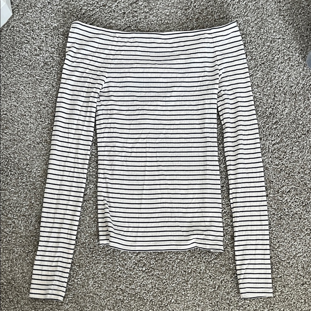 Lucky Brand Striped Off-Shoulder Blouse